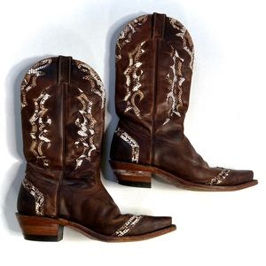 Boulet Cowgirl cowboy Boots brown 0609/ 8.5